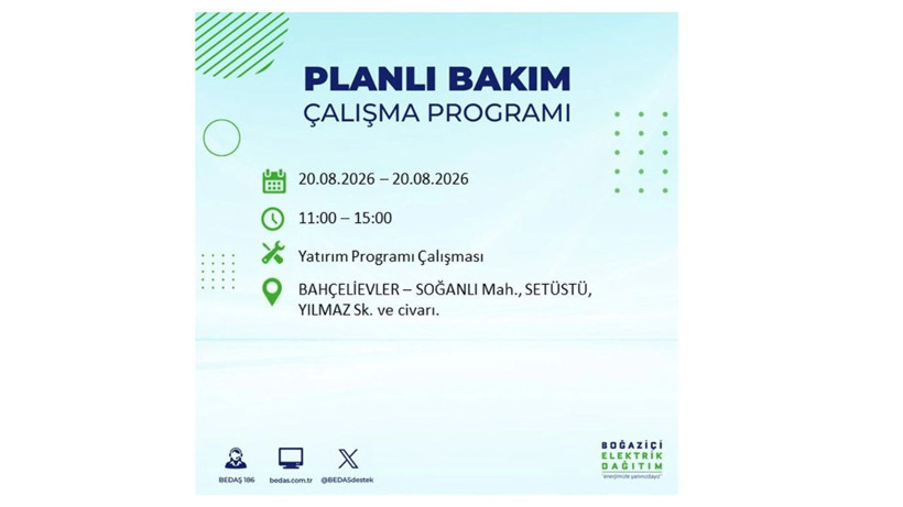 İstanbul 20 Ağustos kesintisi programı: O ilçelerde saatlerce elektrik olmayacak! - Resim: 10