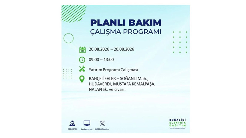 İstanbul 20 Ağustos kesintisi programı: O ilçelerde saatlerce elektrik olmayacak! - Resim: 13