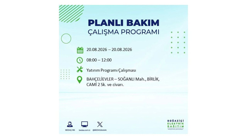 İstanbul 20 Ağustos kesintisi programı: O ilçelerde saatlerce elektrik olmayacak! - Resim: 14