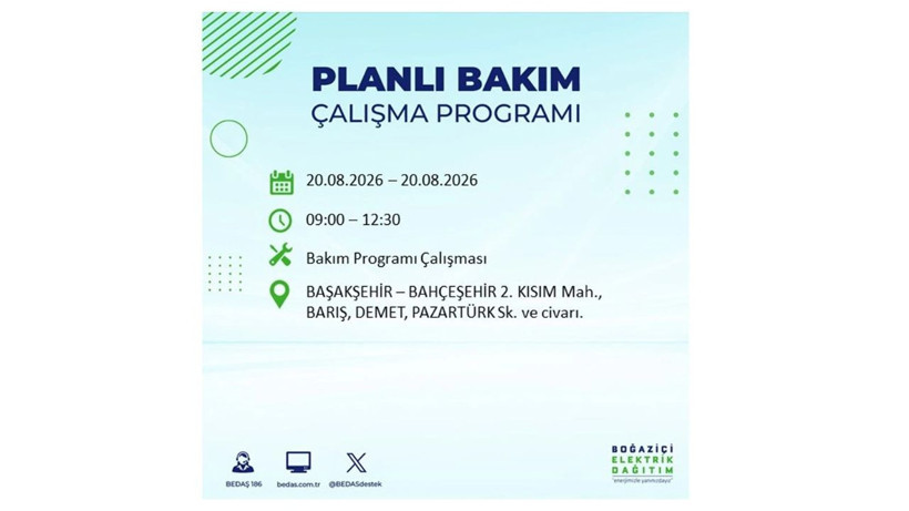 İstanbul 20 Ağustos kesintisi programı: O ilçelerde saatlerce elektrik olmayacak! - Resim: 16