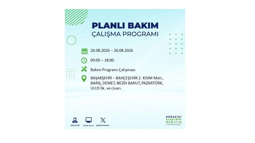 İstanbul 20 Ağustos kesintisi programı: O ilçelerde saatlerce elektrik olmayacak! - Resim: 17