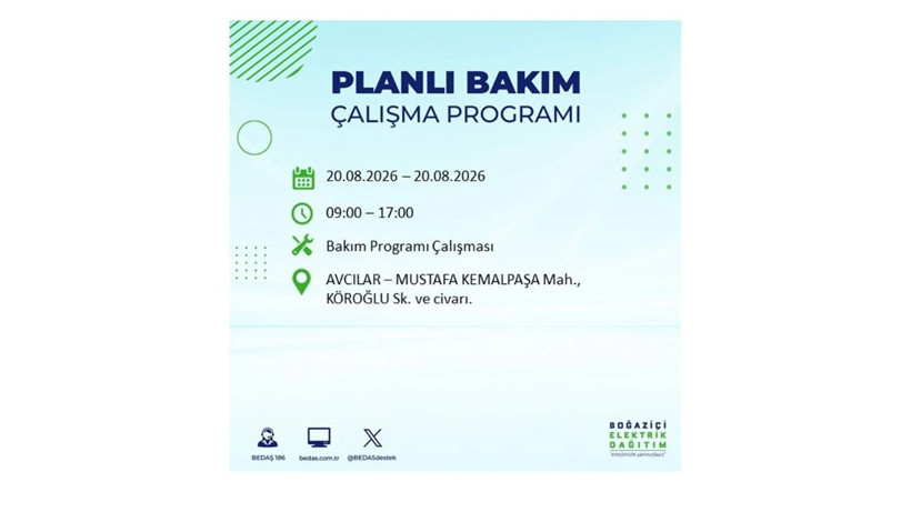 İstanbul 20 Ağustos kesintisi programı: O ilçelerde saatlerce elektrik olmayacak! - Resim: 2