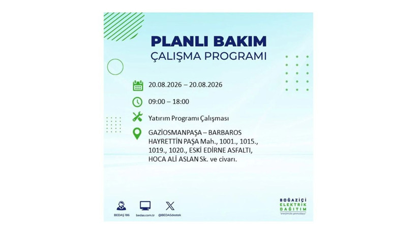 İstanbul 20 Ağustos kesintisi programı: O ilçelerde saatlerce elektrik olmayacak! - Resim: 27