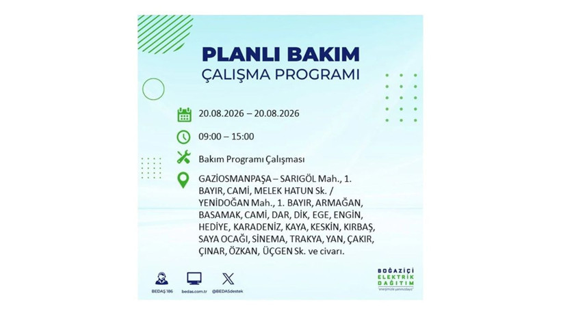 İstanbul 20 Ağustos kesintisi programı: O ilçelerde saatlerce elektrik olmayacak! - Resim: 29