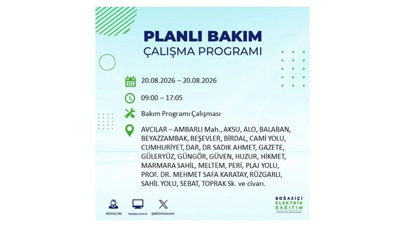 İstanbul 20 Ağustos kesintisi programı: O ilçelerde saatlerce elektrik olmayacak! - Resim: 3