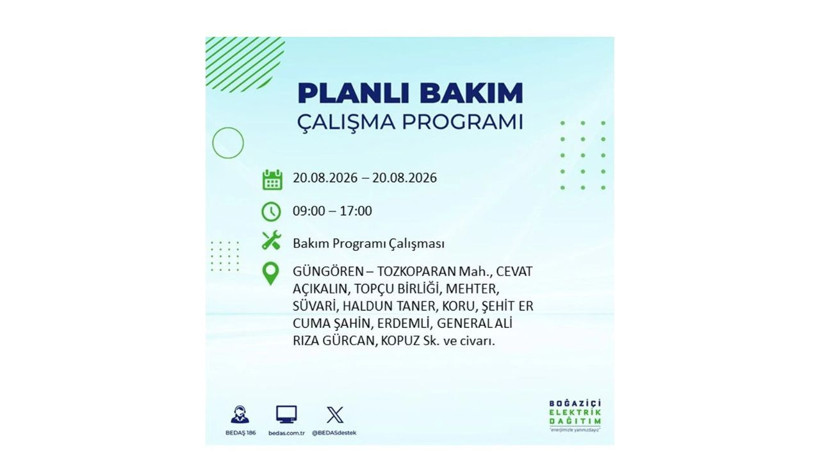 İstanbul 20 Ağustos kesintisi programı: O ilçelerde saatlerce elektrik olmayacak! - Resim: 32