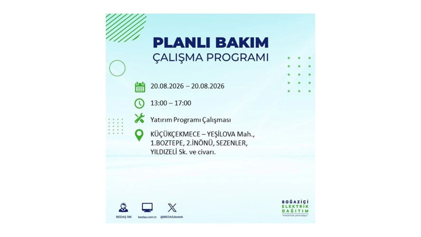 İstanbul 20 Ağustos kesintisi programı: O ilçelerde saatlerce elektrik olmayacak! - Resim: 39