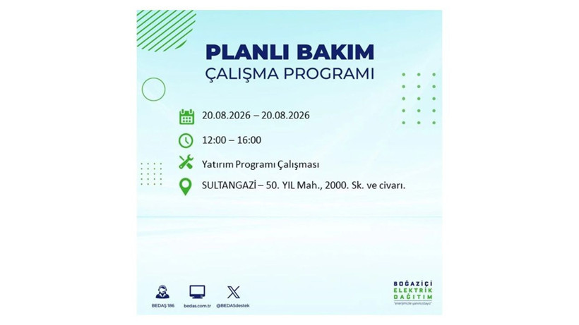 İstanbul 20 Ağustos kesintisi programı: O ilçelerde saatlerce elektrik olmayacak! - Resim: 45
