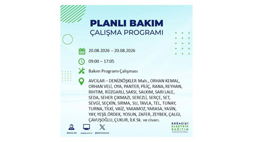 İstanbul 20 Ağustos kesintisi programı: O ilçelerde saatlerce elektrik olmayacak! - Resim: 7
