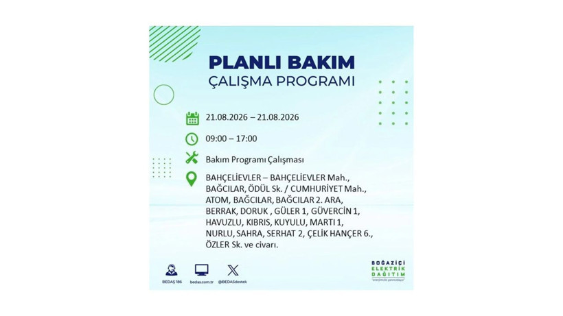 İstanbul 21 Ağustos kesintisi programı: O ilçelerde saatlerce elektrik olmayacak! - Resim: 9