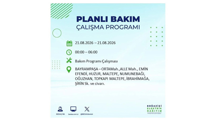 İstanbul 21 Ağustos kesintisi programı: O ilçelerde saatlerce elektrik olmayacak! - Resim: 14