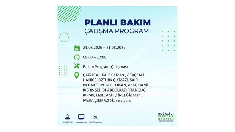 İstanbul 21 Ağustos kesintisi programı: O ilçelerde saatlerce elektrik olmayacak! - Resim: 17