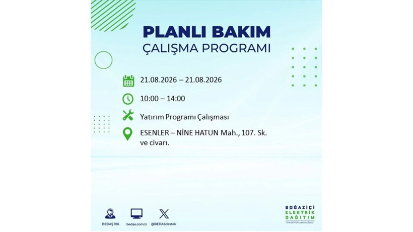İstanbul 21 Ağustos kesintisi programı: O ilçelerde saatlerce elektrik olmayacak! - Resim: 18