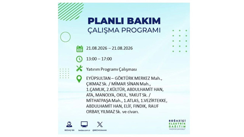 İstanbul 21 Ağustos kesintisi programı: O ilçelerde saatlerce elektrik olmayacak! - Resim: 21