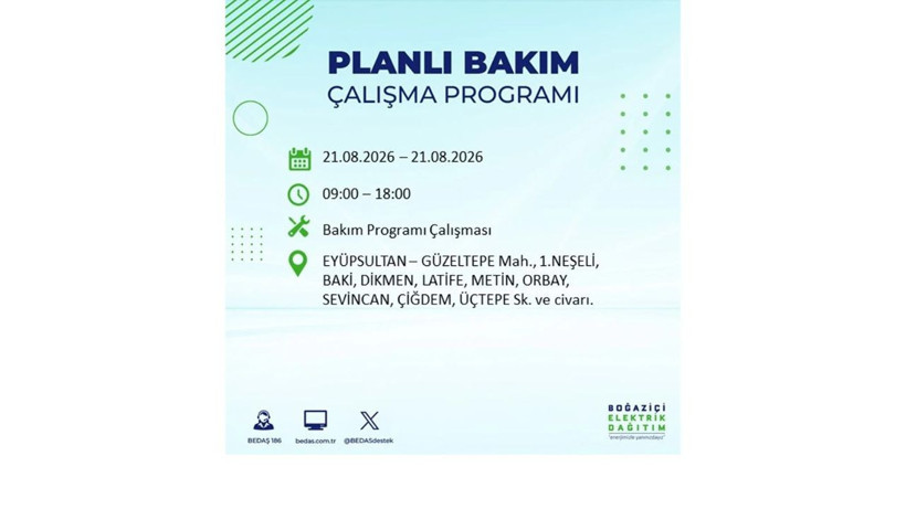 İstanbul 21 Ağustos kesintisi programı: O ilçelerde saatlerce elektrik olmayacak! - Resim: 22