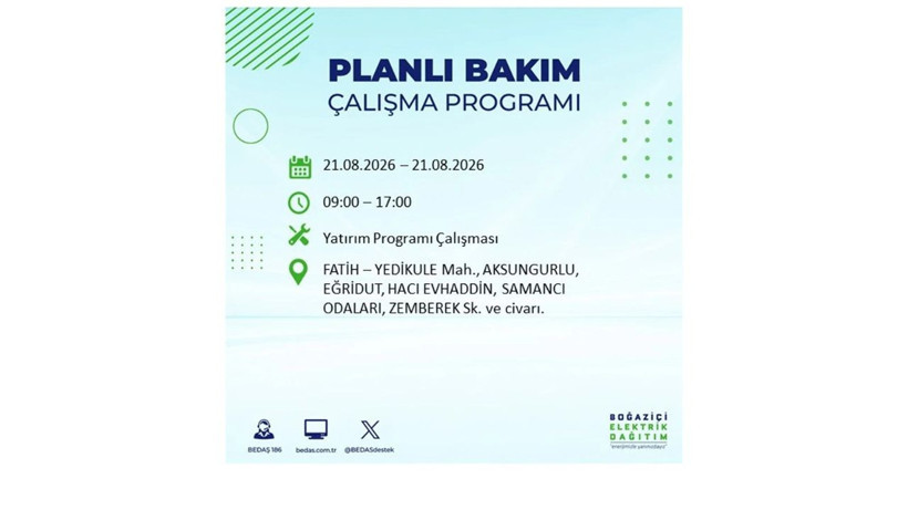 İstanbul 21 Ağustos kesintisi programı: O ilçelerde saatlerce elektrik olmayacak! - Resim: 23