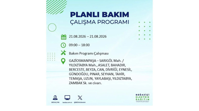 İstanbul 21 Ağustos kesintisi programı: O ilçelerde saatlerce elektrik olmayacak! - Resim: 24