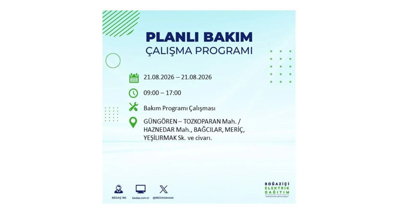 İstanbul 21 Ağustos kesintisi programı: O ilçelerde saatlerce elektrik olmayacak! - Resim: 25