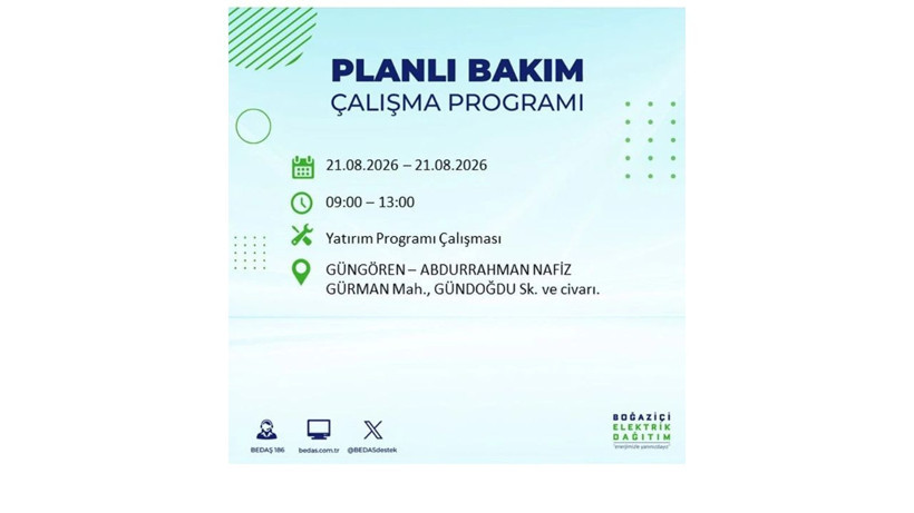 İstanbul 21 Ağustos kesintisi programı: O ilçelerde saatlerce elektrik olmayacak! - Resim: 27