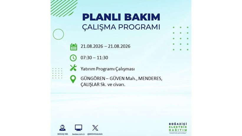 İstanbul 21 Ağustos kesintisi programı: O ilçelerde saatlerce elektrik olmayacak! - Resim: 28