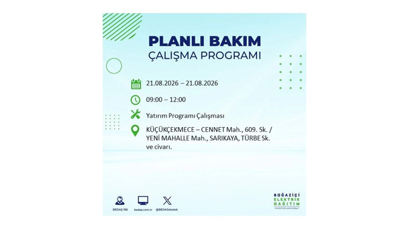 İstanbul 21 Ağustos kesintisi programı: O ilçelerde saatlerce elektrik olmayacak! - Resim: 31