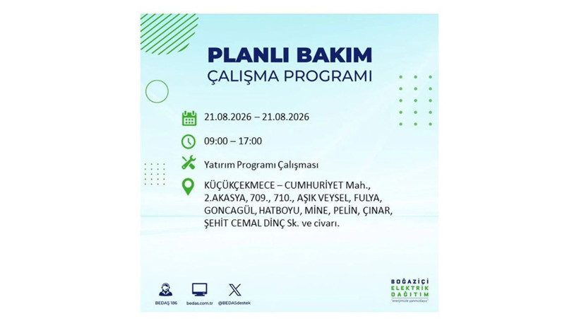 İstanbul 21 Ağustos kesintisi programı: O ilçelerde saatlerce elektrik olmayacak! - Resim: 32