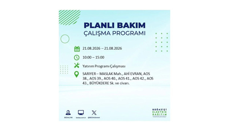 İstanbul 21 Ağustos kesintisi programı: O ilçelerde saatlerce elektrik olmayacak! - Resim: 34