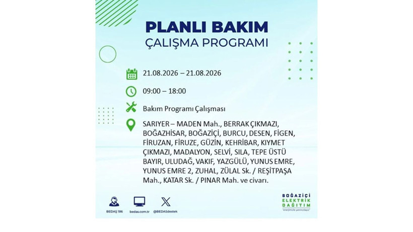 İstanbul 21 Ağustos kesintisi programı: O ilçelerde saatlerce elektrik olmayacak! - Resim: 37