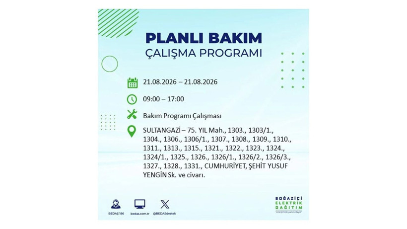 İstanbul 21 Ağustos kesintisi programı: O ilçelerde saatlerce elektrik olmayacak! - Resim: 39