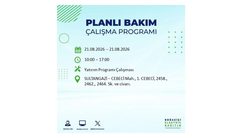 İstanbul 21 Ağustos kesintisi programı: O ilçelerde saatlerce elektrik olmayacak! - Resim: 40