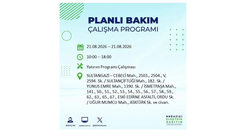 İstanbul 21 Ağustos kesintisi programı: O ilçelerde saatlerce elektrik olmayacak! - Resim: 41
