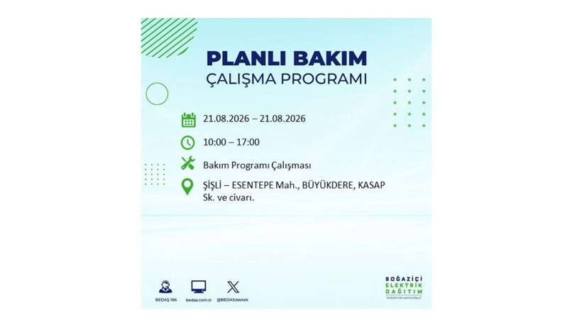 İstanbul 21 Ağustos kesintisi programı: O ilçelerde saatlerce elektrik olmayacak! - Resim: 42