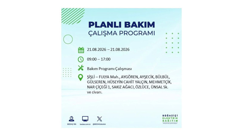 İstanbul 21 Ağustos kesintisi programı: O ilçelerde saatlerce elektrik olmayacak! - Resim: 43