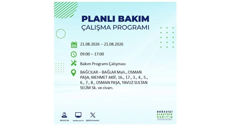 İstanbul 21 Ağustos kesintisi programı: O ilçelerde saatlerce elektrik olmayacak! - Resim: 6