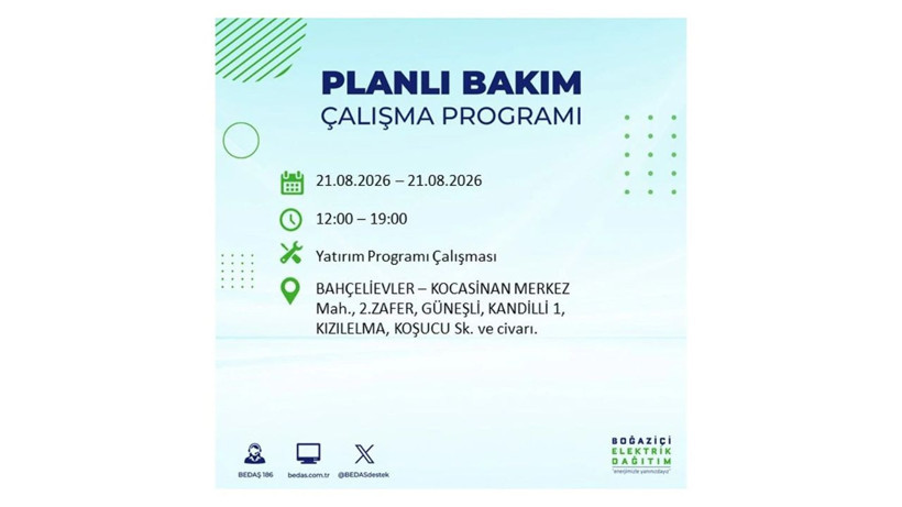 İstanbul 21 Ağustos kesintisi programı: O ilçelerde saatlerce elektrik olmayacak! - Resim: 8