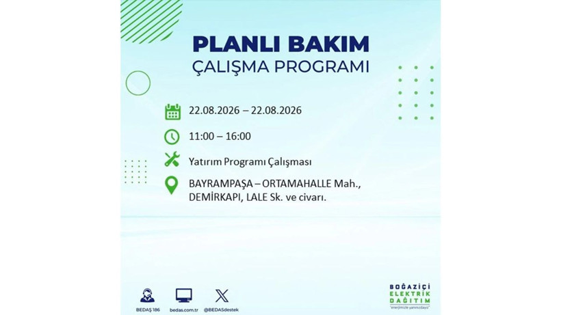 İstanbul 22 Ağustos kesintisi programı: O ilçelerde saatlerce elektrik olmayacak! - Resim: 11