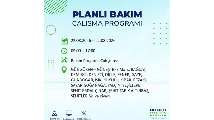İstanbul 22 Ağustos kesintisi programı: O ilçelerde saatlerce elektrik olmayacak! - Resim: 15