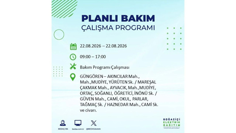 İstanbul 22 Ağustos kesintisi programı: O ilçelerde saatlerce elektrik olmayacak! - Resim: 16