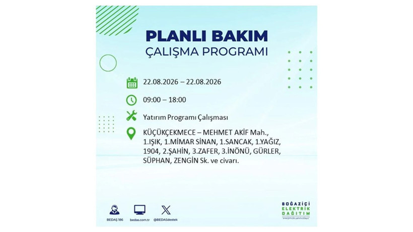 İstanbul 22 Ağustos kesintisi programı: O ilçelerde saatlerce elektrik olmayacak! - Resim: 18