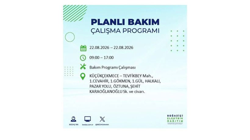 İstanbul 22 Ağustos kesintisi programı: O ilçelerde saatlerce elektrik olmayacak! - Resim: 19
