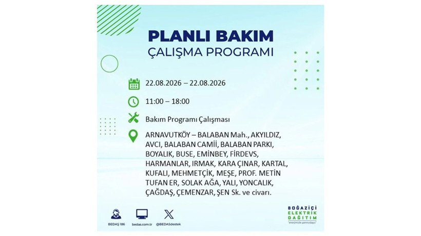 İstanbul 22 Ağustos kesintisi programı: O ilçelerde saatlerce elektrik olmayacak! - Resim: 2