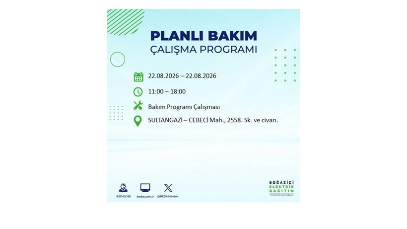 İstanbul 22 Ağustos kesintisi programı: O ilçelerde saatlerce elektrik olmayacak! - Resim: 26