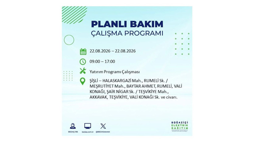 İstanbul 22 Ağustos kesintisi programı: O ilçelerde saatlerce elektrik olmayacak! - Resim: 27
