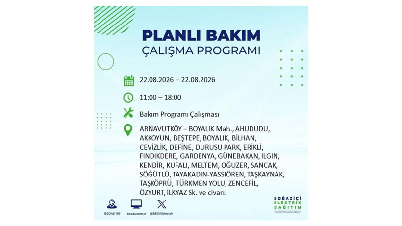 İstanbul 22 Ağustos kesintisi programı: O ilçelerde saatlerce elektrik olmayacak! - Resim: 3