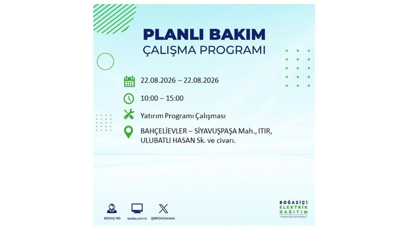 İstanbul 22 Ağustos kesintisi programı: O ilçelerde saatlerce elektrik olmayacak! - Resim: 7