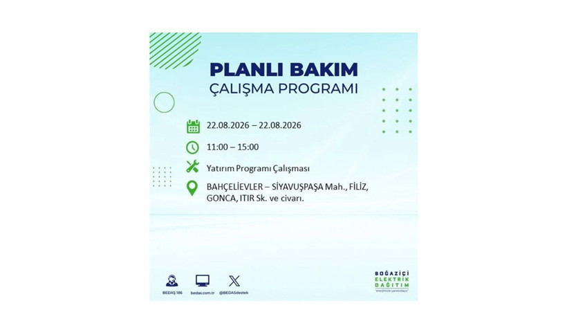 İstanbul 22 Ağustos kesintisi programı: O ilçelerde saatlerce elektrik olmayacak! - Resim: 8