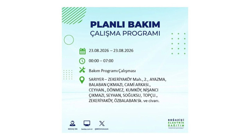 İstanbul 23 Ağustos kesintisi programı: O ilçelerde saatlerce elektrik olmayacak! - Resim: 9