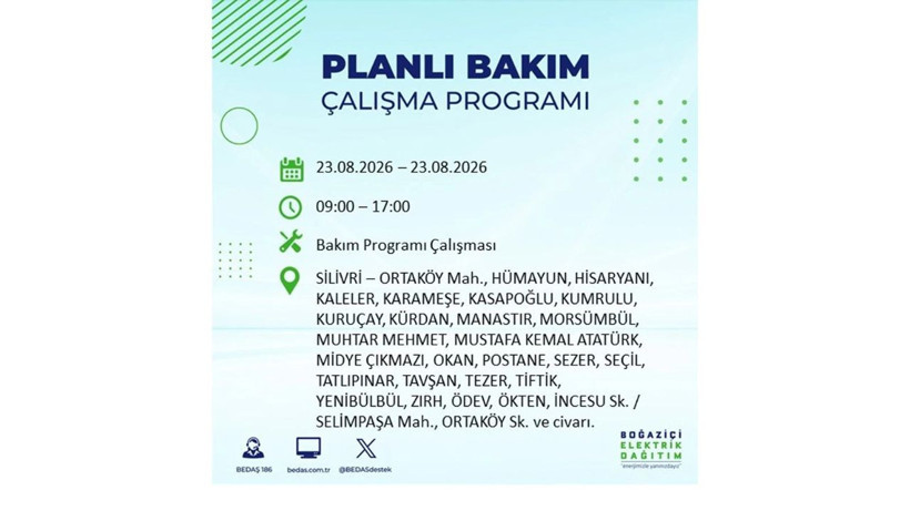 İstanbul 23 Ağustos kesintisi programı: O ilçelerde saatlerce elektrik olmayacak! - Resim: 6