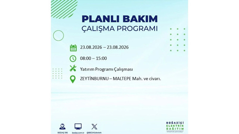 İstanbul 23 Ağustos kesintisi programı: O ilçelerde saatlerce elektrik olmayacak! - Resim: 7
