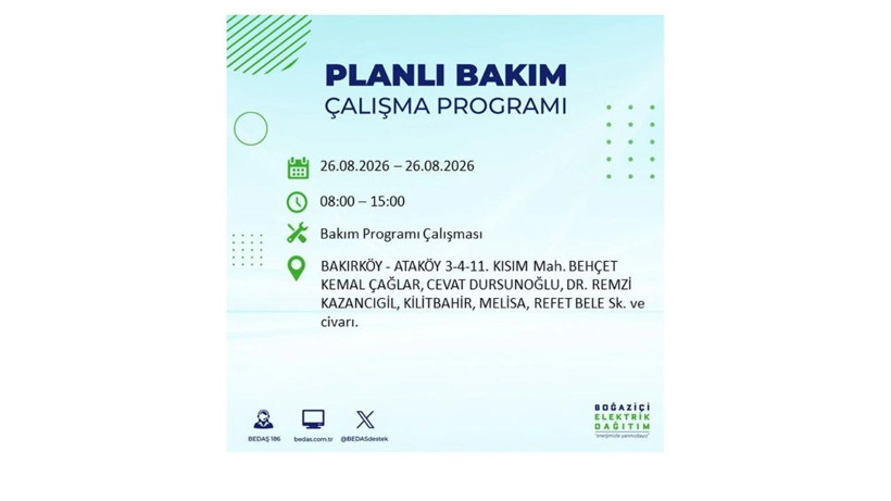 İstanbul 26 Ağustos kesintisi programı: O ilçelerde saatlerce elektrik olmayacak! - Resim: 18